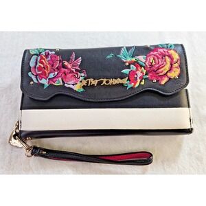 Betsey Johnson Belle Rose Wallet Embroidered Model BJ67600N wristlet